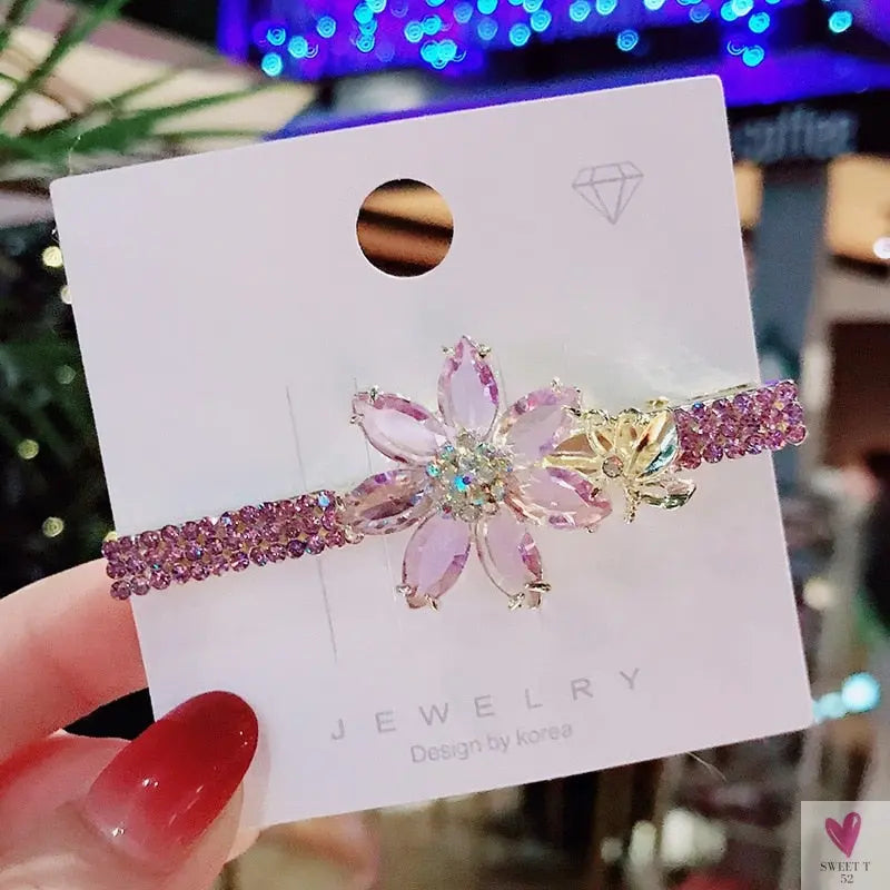 Crystal Butterfly/Flower Hair Clip, Large Duckbill Hair Clip for Women and Girls