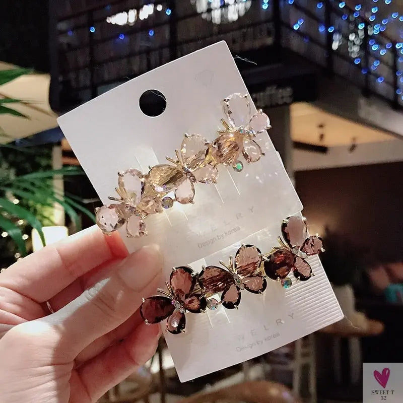 Crystal Butterfly/Flower Hair Clip, Large Duckbill Hair Clip for Women and Girls