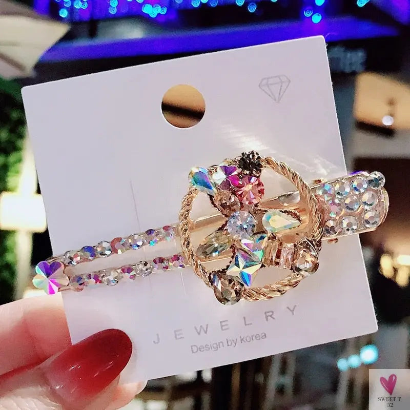 Crystal Butterfly/Flower Hair Clip, Large Duckbill Hair Clip for Women and Girls