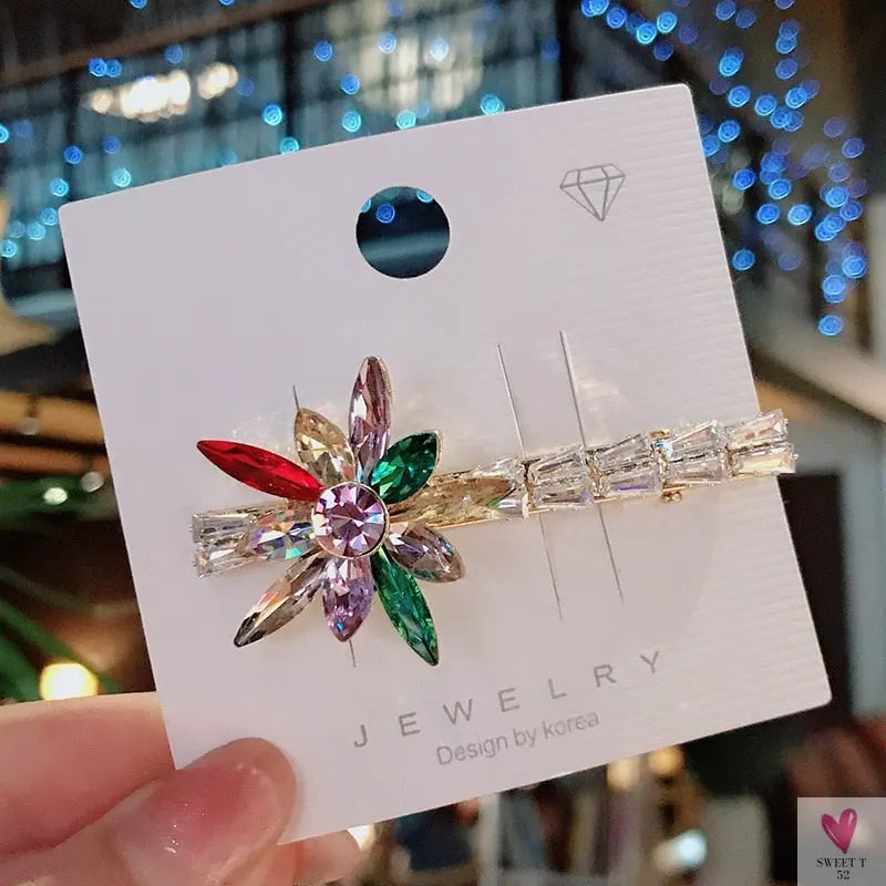 Crystal Butterfly/Flower Hair Clip, Large Duckbill Hair Clip for Women and Girls