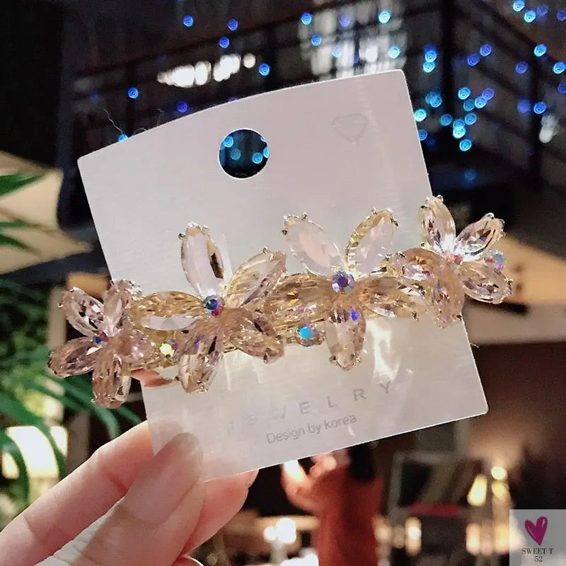 Crystal Butterfly/Flower Hair Clip, Large Duckbill Hair Clip for Women and Girls