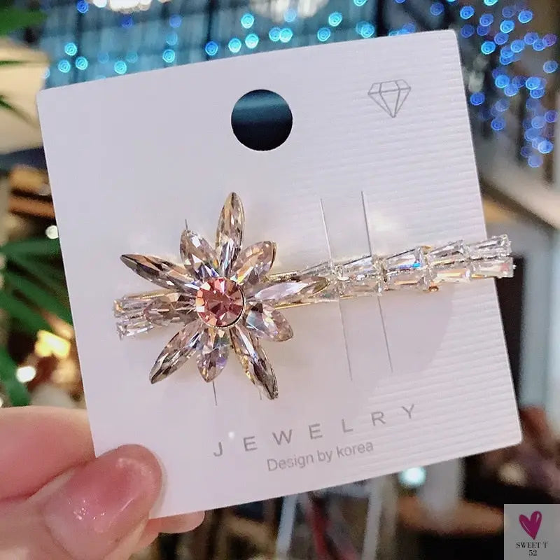 Crystal Butterfly/Flower Hair Clip, Large Duckbill Hair Clip for Women and Girls