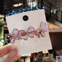 Crystal Butterfly/Flower Hair Clip, Large Duckbill Hair Clip for Women and Girls