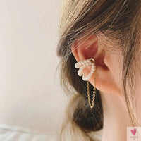 Crystal Butterfly Tassel Ear Cuff Earrings for Women and Girls in Gold and Silver
