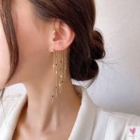 Crystal Butterfly Tassel Ear Cuff Earrings for Women and Girls in Gold and Silver