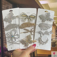 Crystal/Flower/Star/Pearl Hair Pins for Women and Girls With Diamond Duckbill Clip