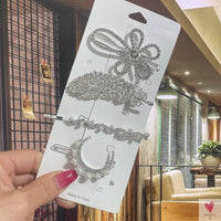 Crystal/Flower/Star/Pearl Hair Pins for Women and Girls With Diamond Duckbill Clip