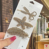Crystal/Flower/Star/Pearl Hair Pins for Women and Girls With Diamond Duckbill Clip
