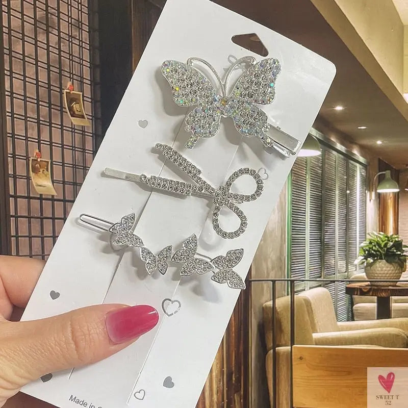Crystal/Flower/Star/Pearl Hair Pins for Women and Girls With Diamond Duckbill Clip