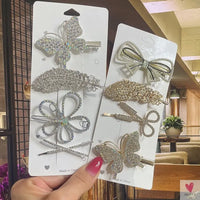 Crystal/Flower/Star/Pearl Hair Pins for Women and Girls With Diamond Duckbill Clip