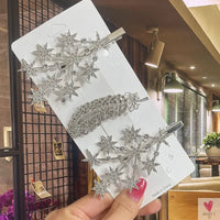 Crystal/Flower/Star/Pearl Hair Pins for Women and Girls With Diamond Duckbill Clip