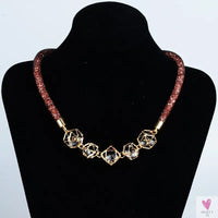 Crystal Mesh Pendant Necklace, Choker/Bib Style Necklace, For Women and Girls