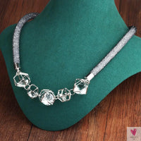 Crystal Mesh Pendant Necklace, Choker/Bib Style Necklace, For Women and Girls