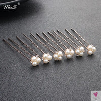 Crystal/Rhinestone/Pearl Hair Pins for Women and Girls - 6 Piece Set
