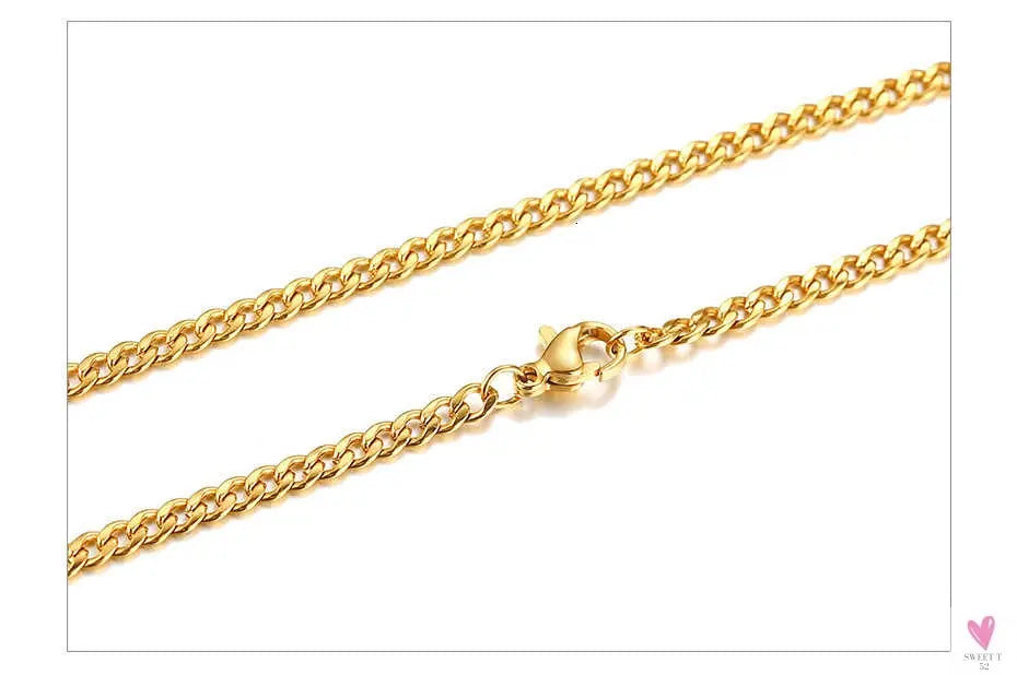 Cuban Chain Link Necklace for Men and Boys, Stainless Steel in Gold, Black and Silver Color - Choker or Long