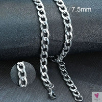 Cuban Chain Link Necklace for Men and Boys, Stainless Steel in Gold, Black and Silver Color - Choker or Long