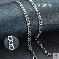 Cuban Chain Link Necklace for Men and Boys, Stainless Steel in Gold, Black and Silver Color - Choker or Long