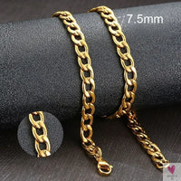 Cuban Chain Link Necklace for Men and Boys, Stainless Steel in Gold, Black and Silver Color - Choker or Long