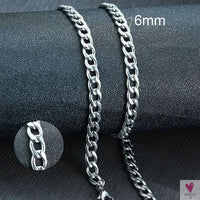 Cuban Chain Link Necklace for Men and Boys, Stainless Steel in Gold, Black and Silver Color - Choker or Long