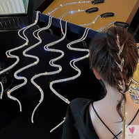 DIY Long Colorful Rhinestone/Crystal Braid/Straight Hair Wear for Women and Girls