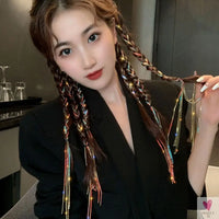 DIY Long Colorful Rhinestone/Crystal Braid/Straight Hair Wear for Women and Girls