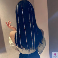 DIY Long Colorful Rhinestone/Crystal Braid/Straight Hair Wear for Women and Girls