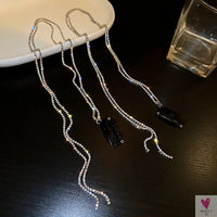 DIY Long Colorful Rhinestone/Crystal Braid/Straight Hair Wear for Women and Girls