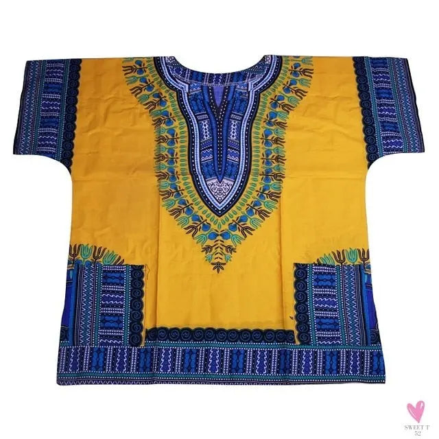 Dashiki African Tee for Men & Women - Unisex -Traditional African Clothing