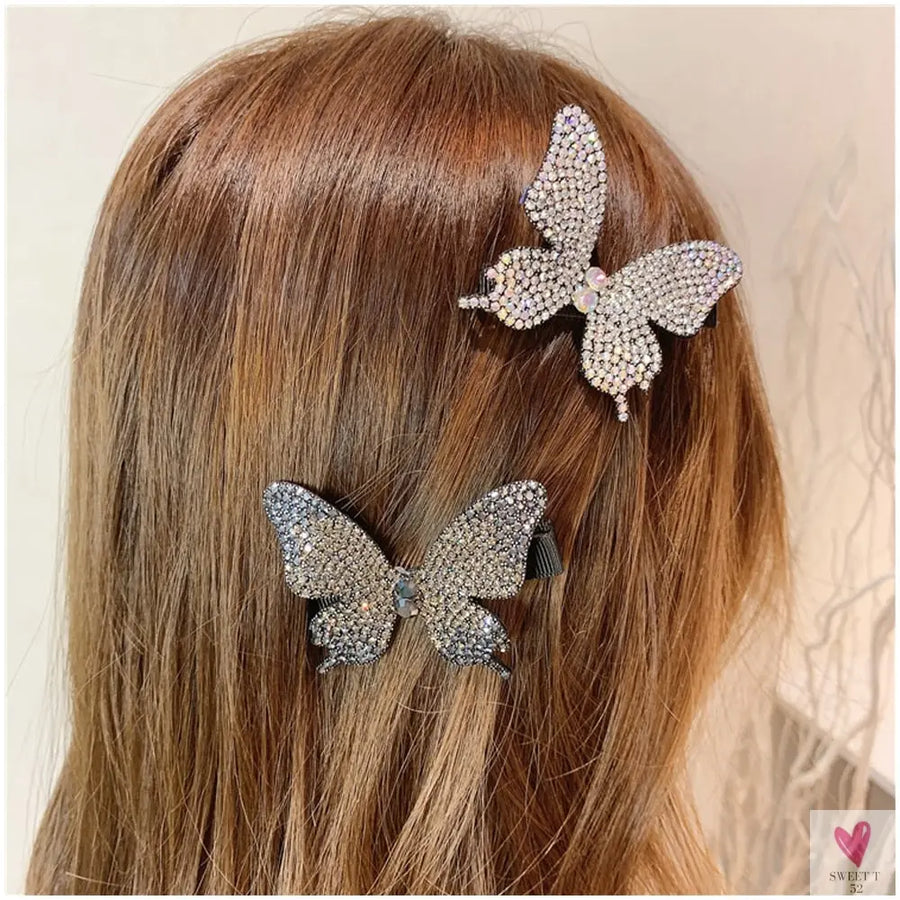Diamond Butterfly Rhinestone Hairpin (Hair Jewelry) for Women and Girls