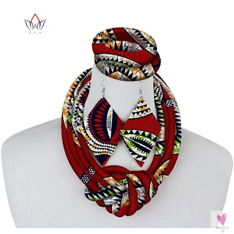 Ethnic Cloth Rope Necklace, Bracelet and Earring Set for Women & Girls - Elegant and Stylish