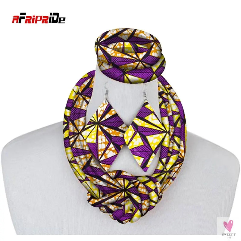 Ethnic Cloth Rope Necklace, Bracelet and Earring Set for Women & Girls - Elegant and Stylish