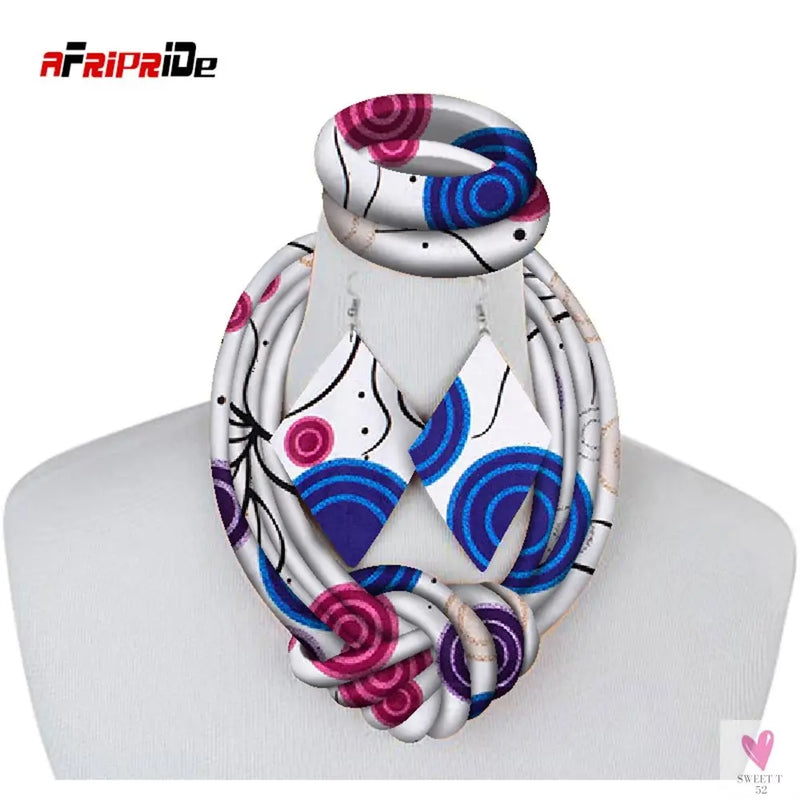 Ethnic Cloth Rope Necklace, Bracelet and Earring Set for Women & Girls - Elegant and Stylish
