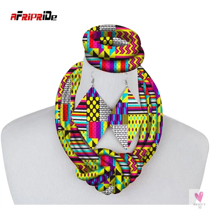 Ethnic Cloth Rope Necklace, Bracelet and Earring Set for Women & Girls - Elegant and Stylish