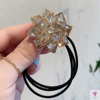 Exquisite Elastic Crystal Ponytail Hair Band for Women and Girls in a Patchwork Pattern