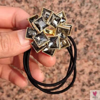 Exquisite Elastic Crystal Ponytail Hair Band for Women and Girls in a Patchwork Pattern
