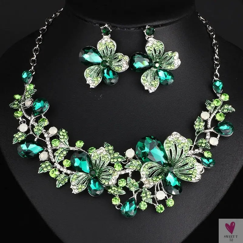 Fashion Crystal Rhinestone Jewelry Sets - Necklace and Earring Sets for Women and Girls