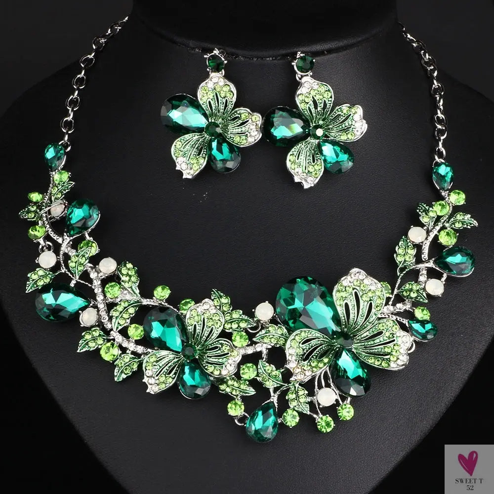 Fashion Crystal Rhinestone Jewelry Sets - Necklace and Earring Sets for Women and Girls