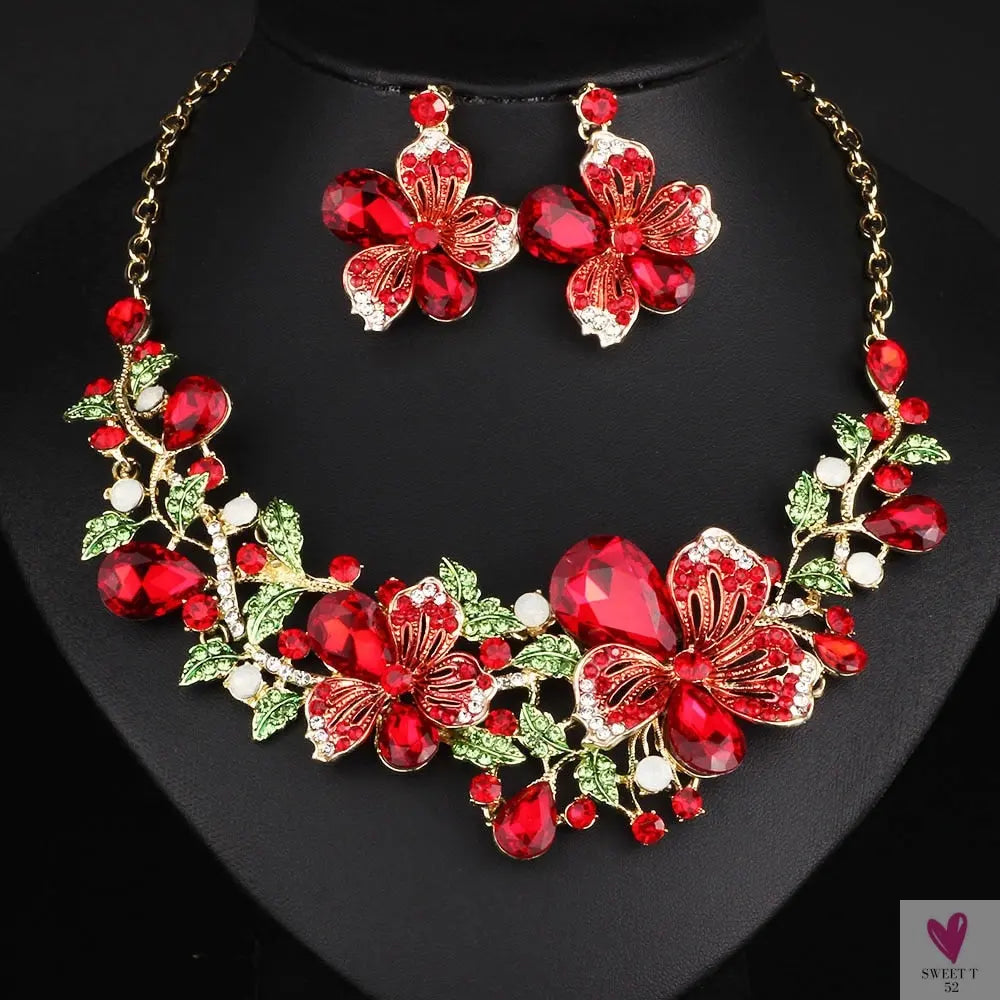 Fashion Crystal Rhinestone Jewelry Sets - Necklace and Earring Sets for Women and Girls