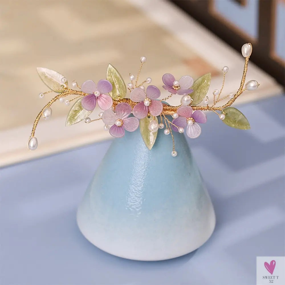 Flower Hair Clips For Women and Girls - Chinese Hanfu Hair Accessories - Rhinestone, Pearl Hairpins