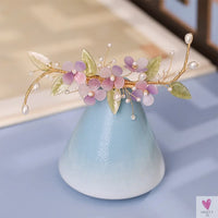 Flower Hair Clips For Women and Girls - Chinese Hanfu Hair Accessories - Rhinestone, Pearl Hairpins