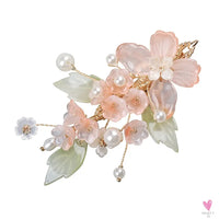 Flower Hair Clips For Women and Girls - Chinese Hanfu Hair Accessories - Rhinestone, Pearl Hairpins