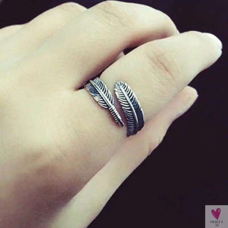 Geometric Circle - Open Adjustable Rings For Women & Girls - Micro Pave, Feather, Leaves, Wave, Cat, Femme Finger Rings