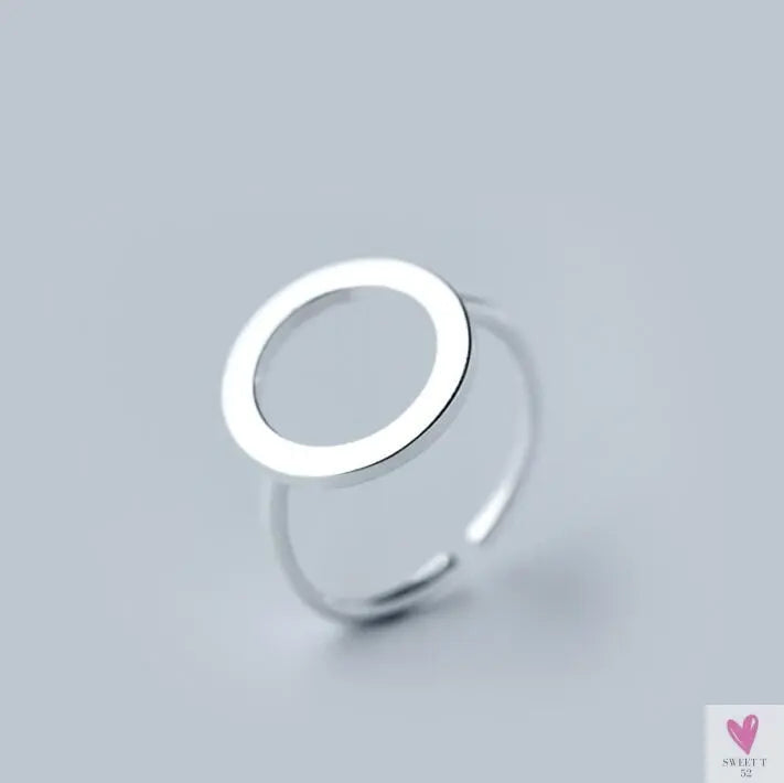 Geometric Circle - Open Adjustable Rings For Women & Girls - Micro Pave, Feather, Leaves, Wave, Cat, Femme Finger Rings