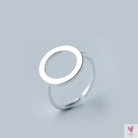 Geometric Circle - Open Adjustable Rings For Women & Girls - Micro Pave, Feather, Leaves, Wave, Cat, Femme Finger Rings