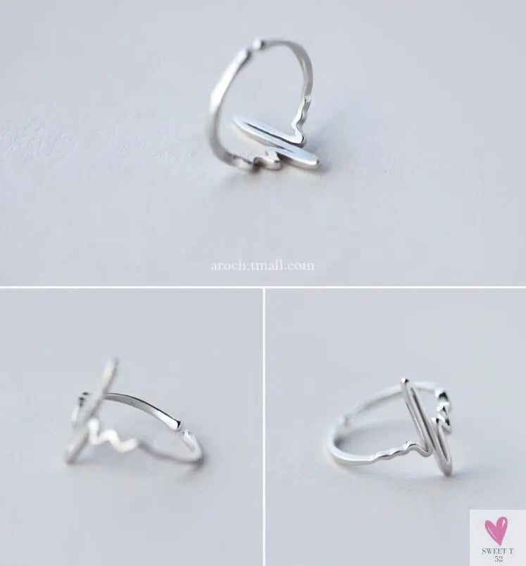 Geometric Circle - Open Adjustable Rings For Women & Girls - Micro Pave, Feather, Leaves, Wave, Cat, Femme Finger Rings