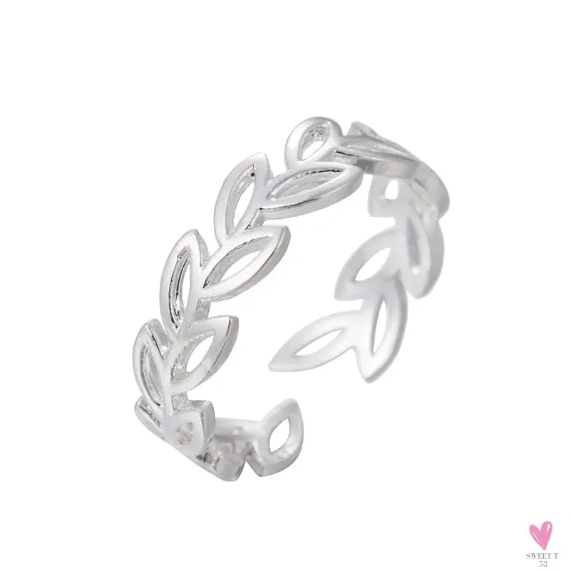 Geometric Circle - Open Adjustable Rings For Women & Girls - Micro Pave, Feather, Leaves, Wave, Cat, Femme Finger Rings