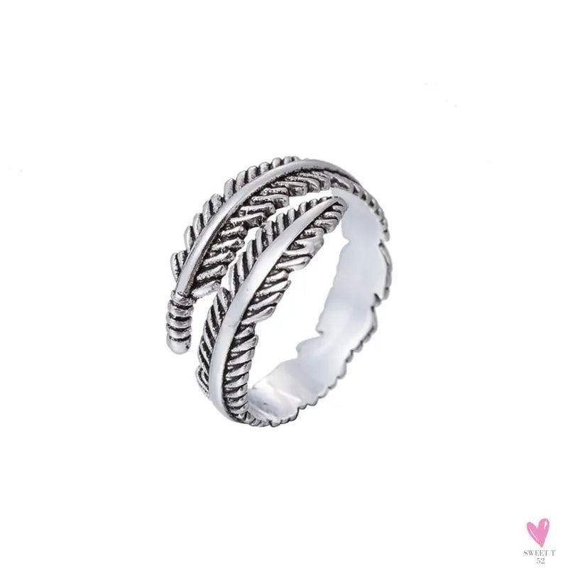 Geometric Circle - Open Adjustable Rings For Women & Girls - Micro Pave, Feather, Leaves, Wave, Cat, Femme Finger Rings