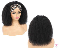 Glueless Kinky Curly Silk Headband Wigs for Women and Girls - Brazilian Remy Human Hair, 10 to 24 Inches, 150%/180% - 200% Density