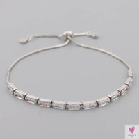 Gold Filled Baguette Cubic Zirconia Bracelet for Women and Girls - Rainbow Luxury jewelry - Tennis Style