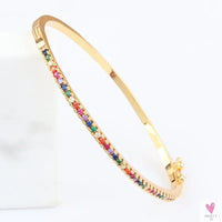 Gold Filled Baguette Cubic Zirconia Bracelet for Women and Girls - Rainbow Luxury jewelry - Tennis Style